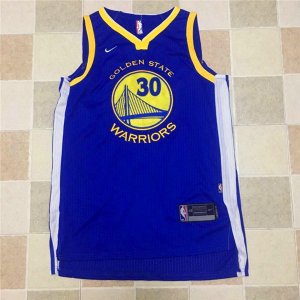 Maillot De Basket Golden State Warriors Stephen Curry 30 Nike Dense Embroidery Bleu
